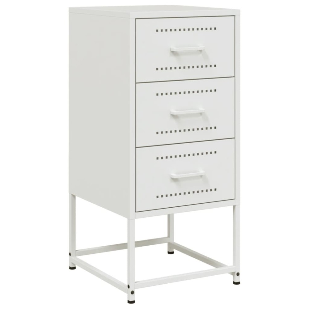 vidaXL Κομοδίνο Λευκό 36 x 39 x 78 εκ. από Χάλυβα