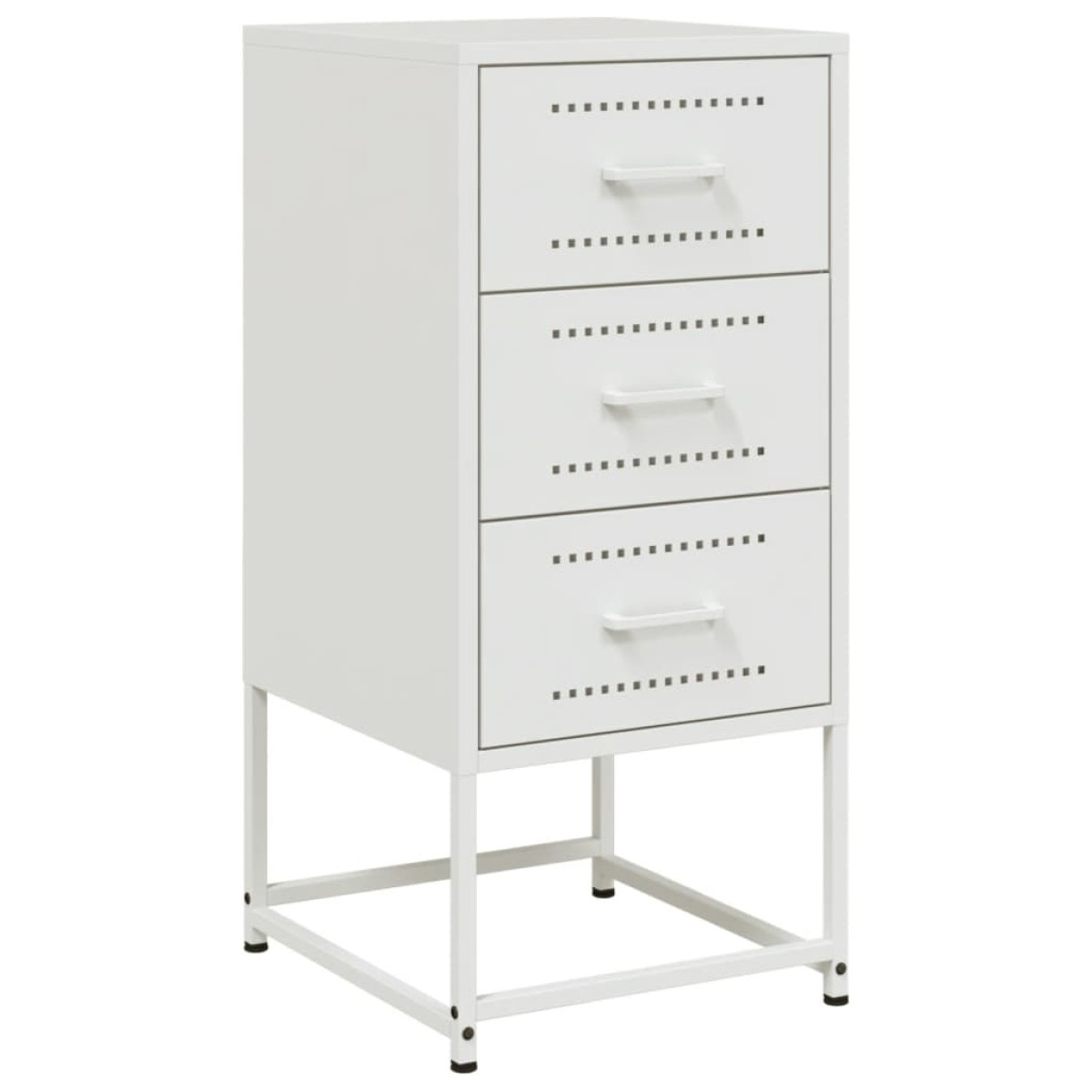 vidaXL Κομοδίνο Λευκό 36 x 39 x 78 εκ. από Χάλυβα