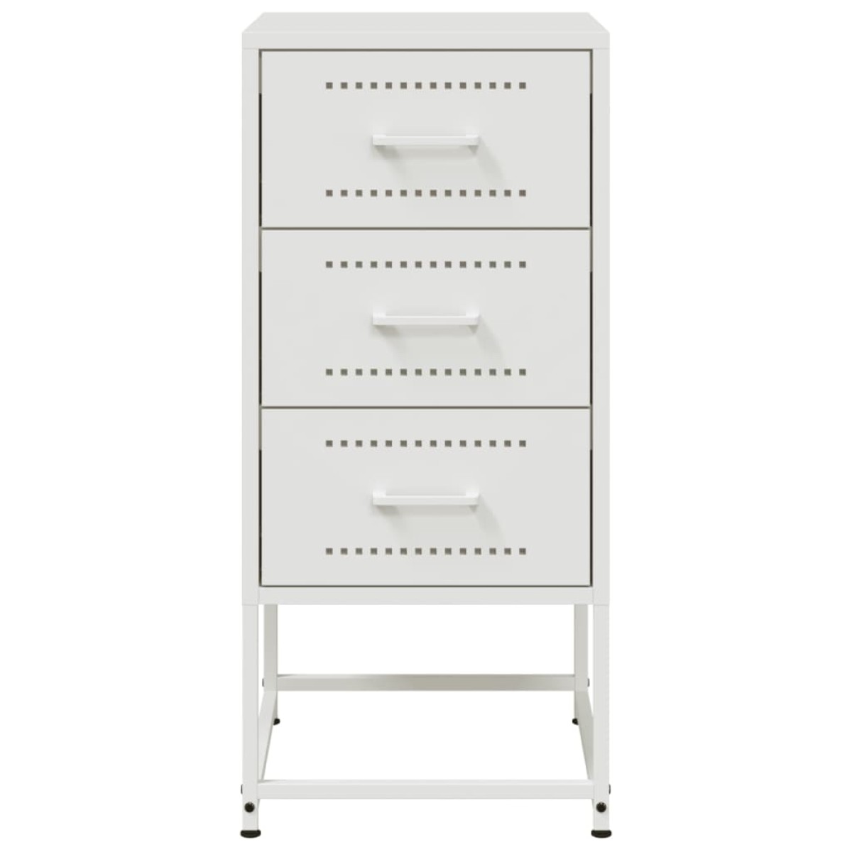 vidaXL Κομοδίνο Λευκό 36 x 39 x 78 εκ. από Χάλυβα