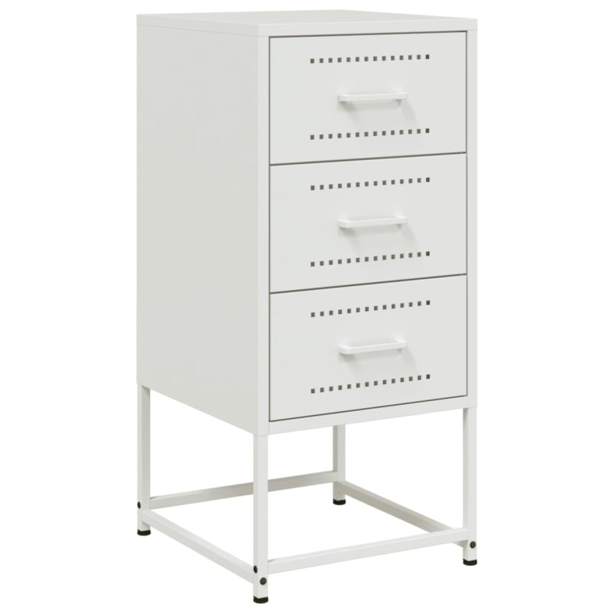 vidaXL Κομοδίνα 2 τεμ. Λευκό 36x39x78 εκ. από Χάλυβα