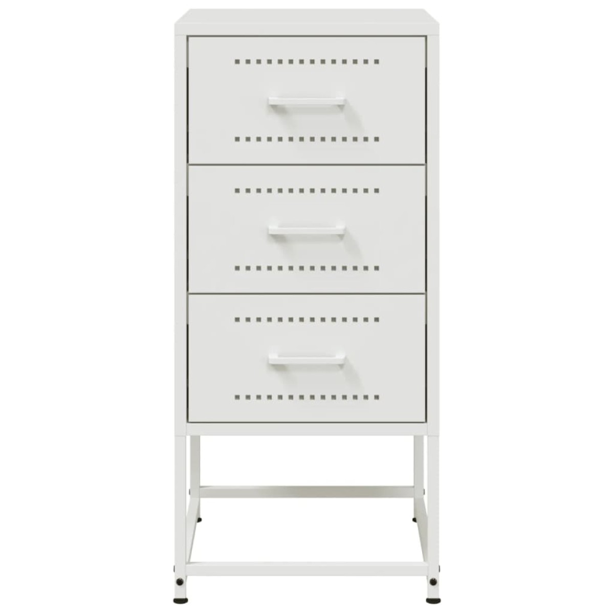 vidaXL Κομοδίνα 2 τεμ. Λευκό 36x39x78 εκ. από Χάλυβα