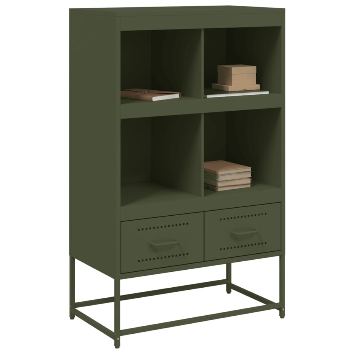 vidaXL Ντουλάπι Πράσινο Λαδί 68x39x111,5 εκ. από Ατσάλι