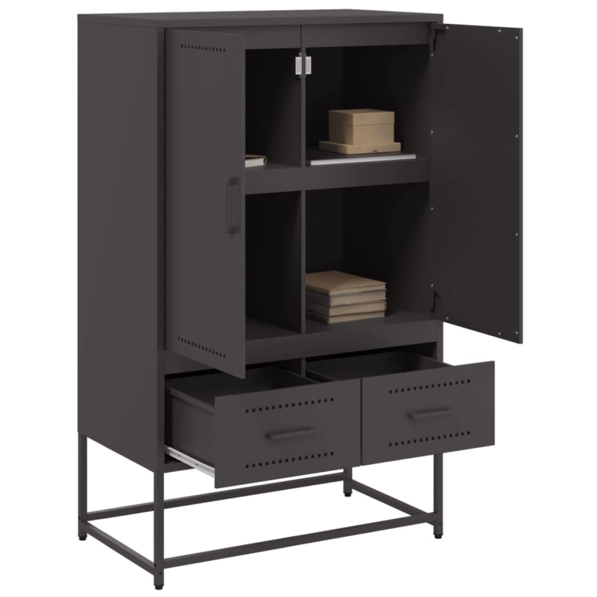 vidaXL Ντουλάπι Μαύρο 68x39x111,5 εκ. από Χάλυβα