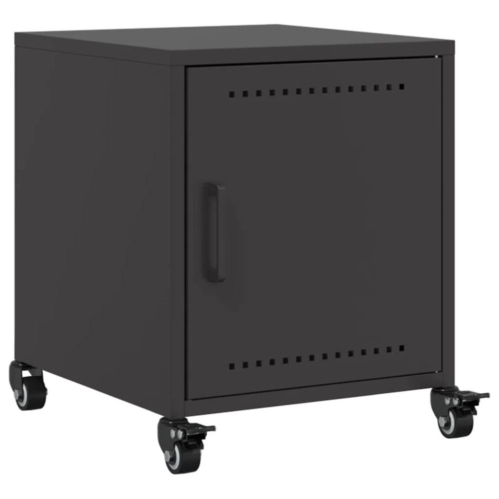 vidaXL Κομοδίνο Μαύρο 36x39x43,5 εκ. από Χάλυβα