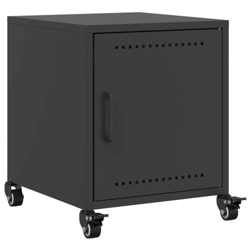 vidaXL Κομοδίνο Μαύρο 36x39x43,5 εκ. από Χάλυβα