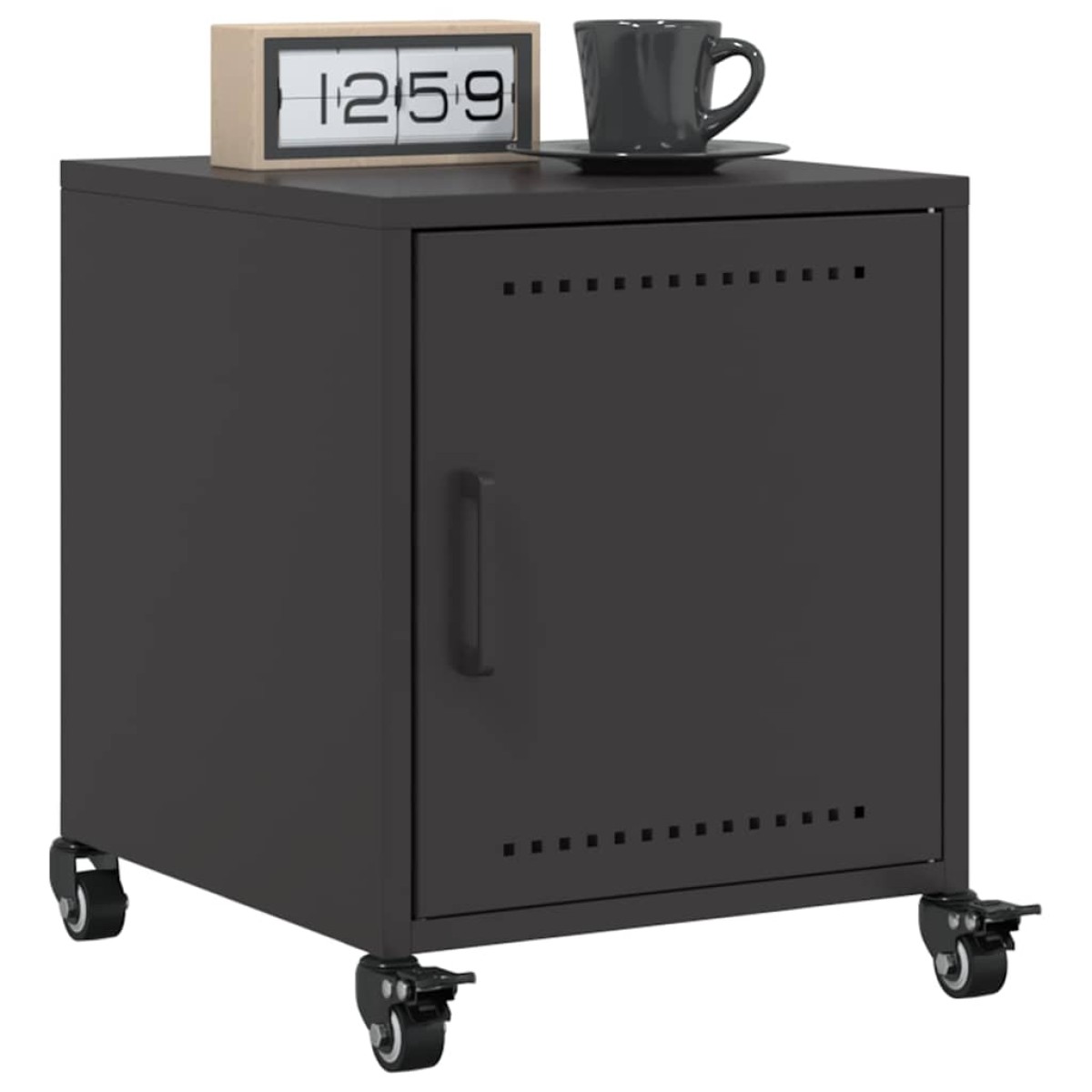 vidaXL Κομοδίνο Μαύρο 36x39x43,5 εκ. από Χάλυβα
