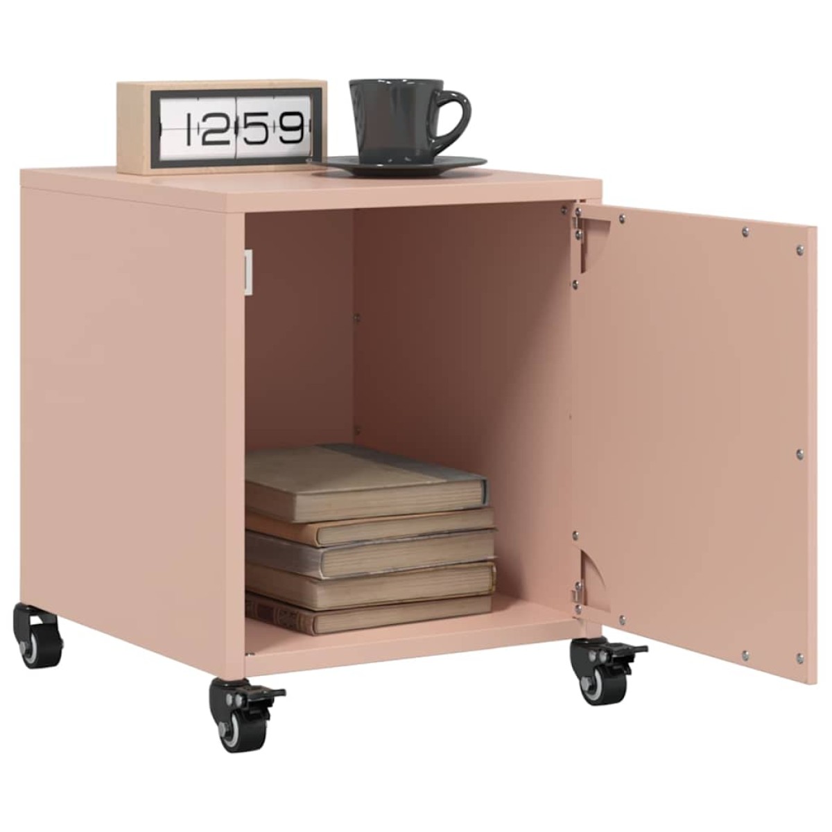 vidaXL Κομοδίνο Ροζ 36x38,5x43,5 εκ. από Χάλυβα