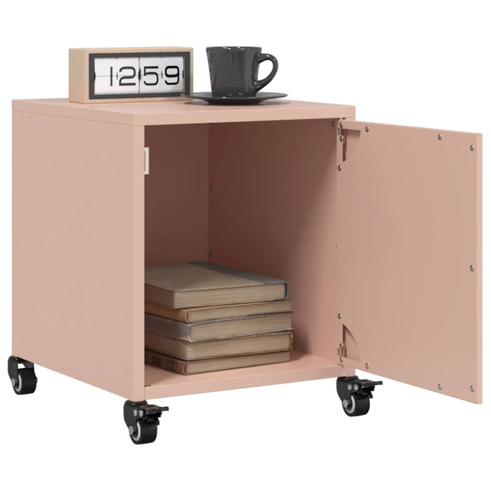 vidaXL Κομοδίνα 2 τεμ. Ροζ 36x39x43,5 εκ. από Χάλυβα