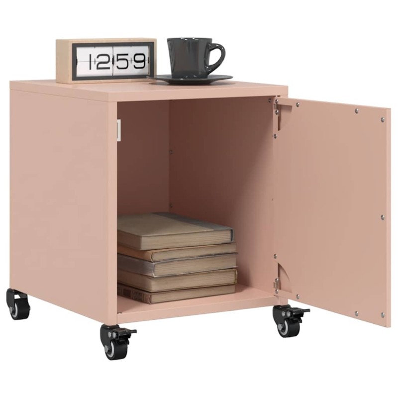 vidaXL Κομοδίνα 2 τεμ. Ροζ 36x39x43,5 εκ. από Χάλυβα