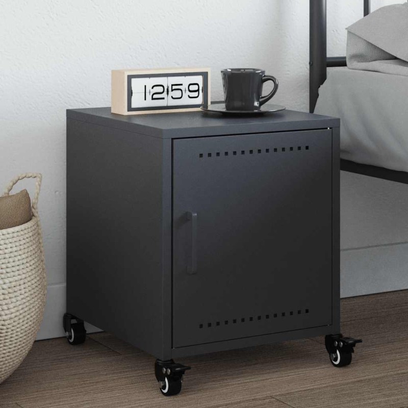 vidaXL Κομοδίνο Ανθρακί 36 x 39 x 43,5 εκ. από Χάλυβα