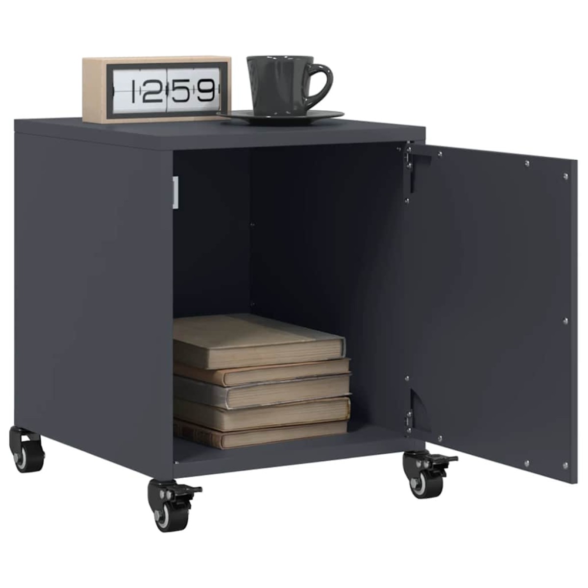 vidaXL Κομοδίνα 2 τεμ. Ανθρακί 36x39x43,5 εκ. από Χάλυβα