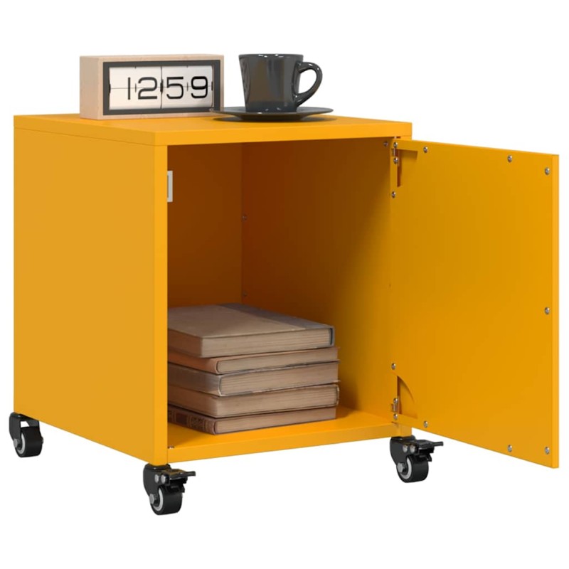 vidaXL Κομοδίνα 2 τεμ. Μουσταρδί 36x39x43,5 εκ. από Χάλυβα