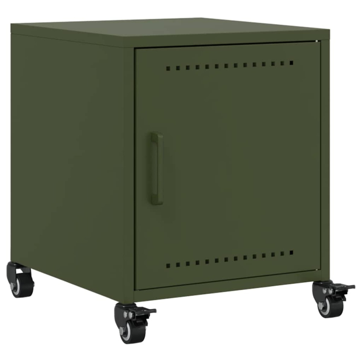 vidaXL Κομοδίνα 2 τεμ. Πράσινο Λαδί 36x39x43,5 εκ. από Χάλυβα