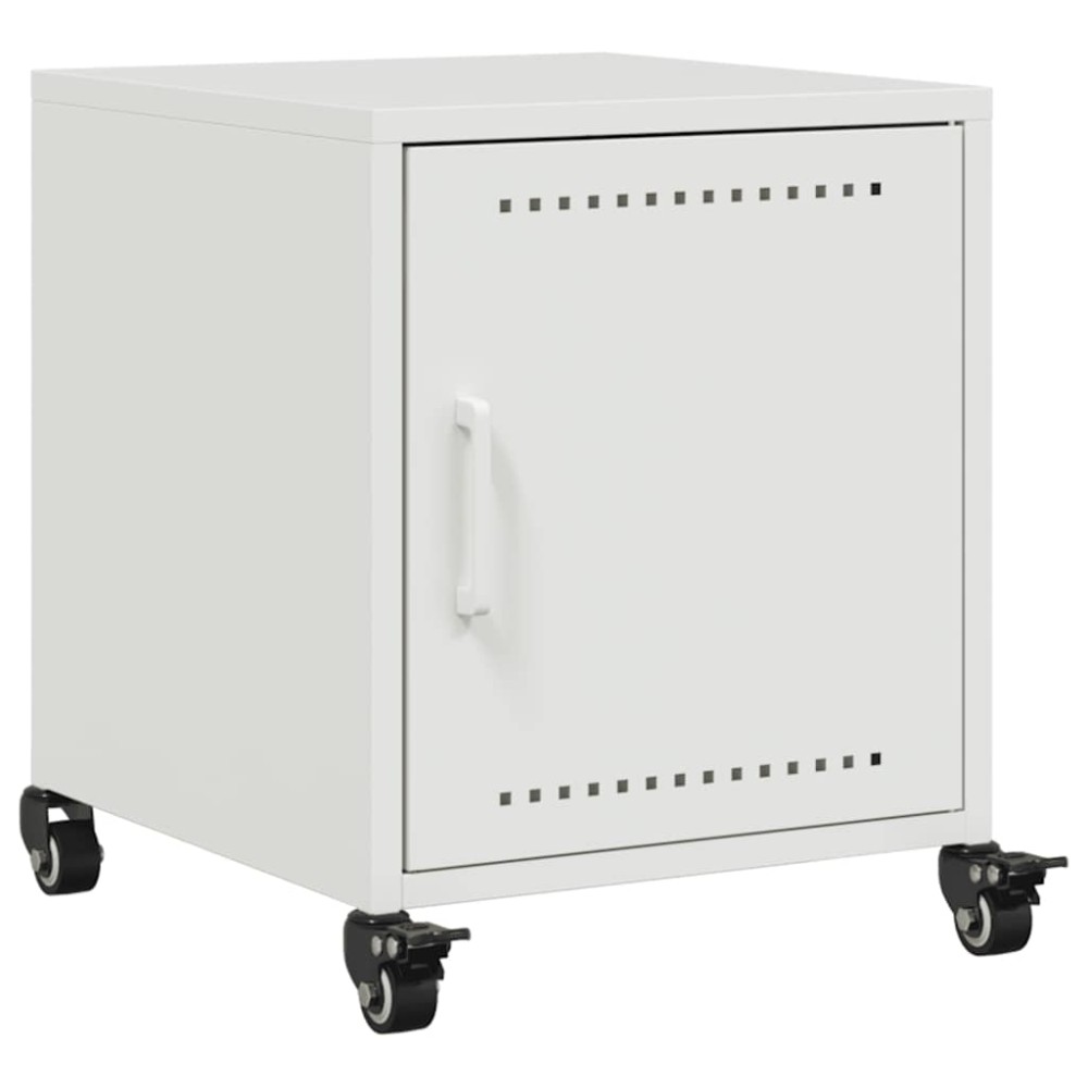 vidaXL Κομοδίνο Λευκό 36x39x43,5 εκ. από Χάλυβα