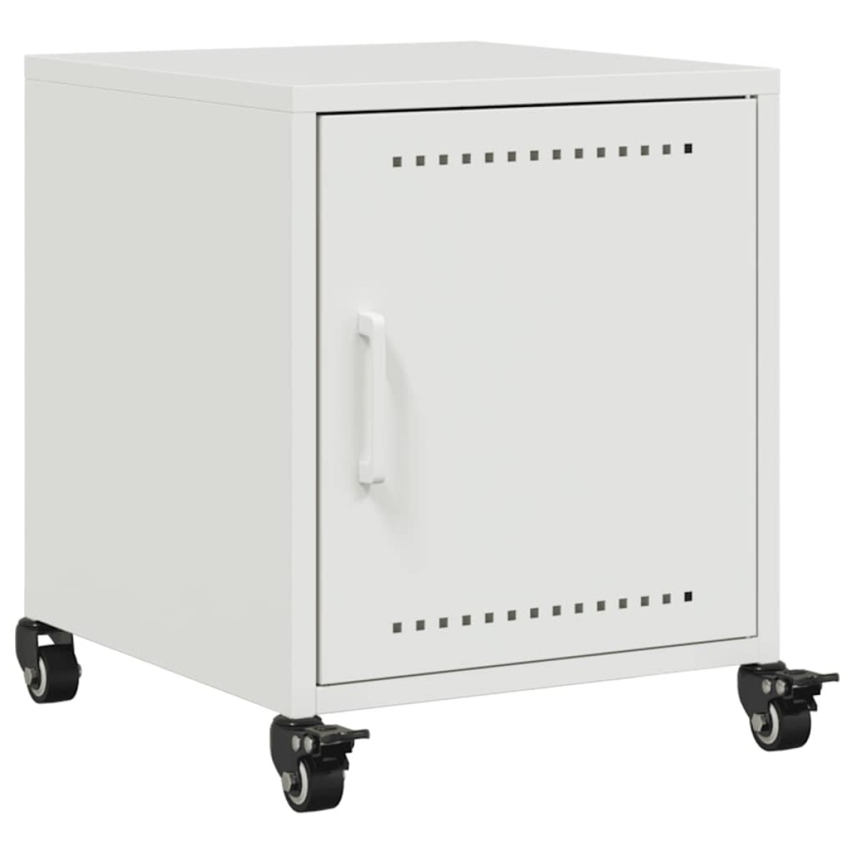 vidaXL Κομοδίνο Λευκό 36x39x43,5 εκ. από Χάλυβα