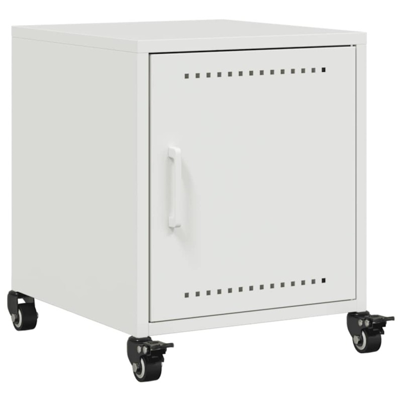 vidaXL Κομοδίνο Λευκό 36x39x43,5 εκ. από Χάλυβα