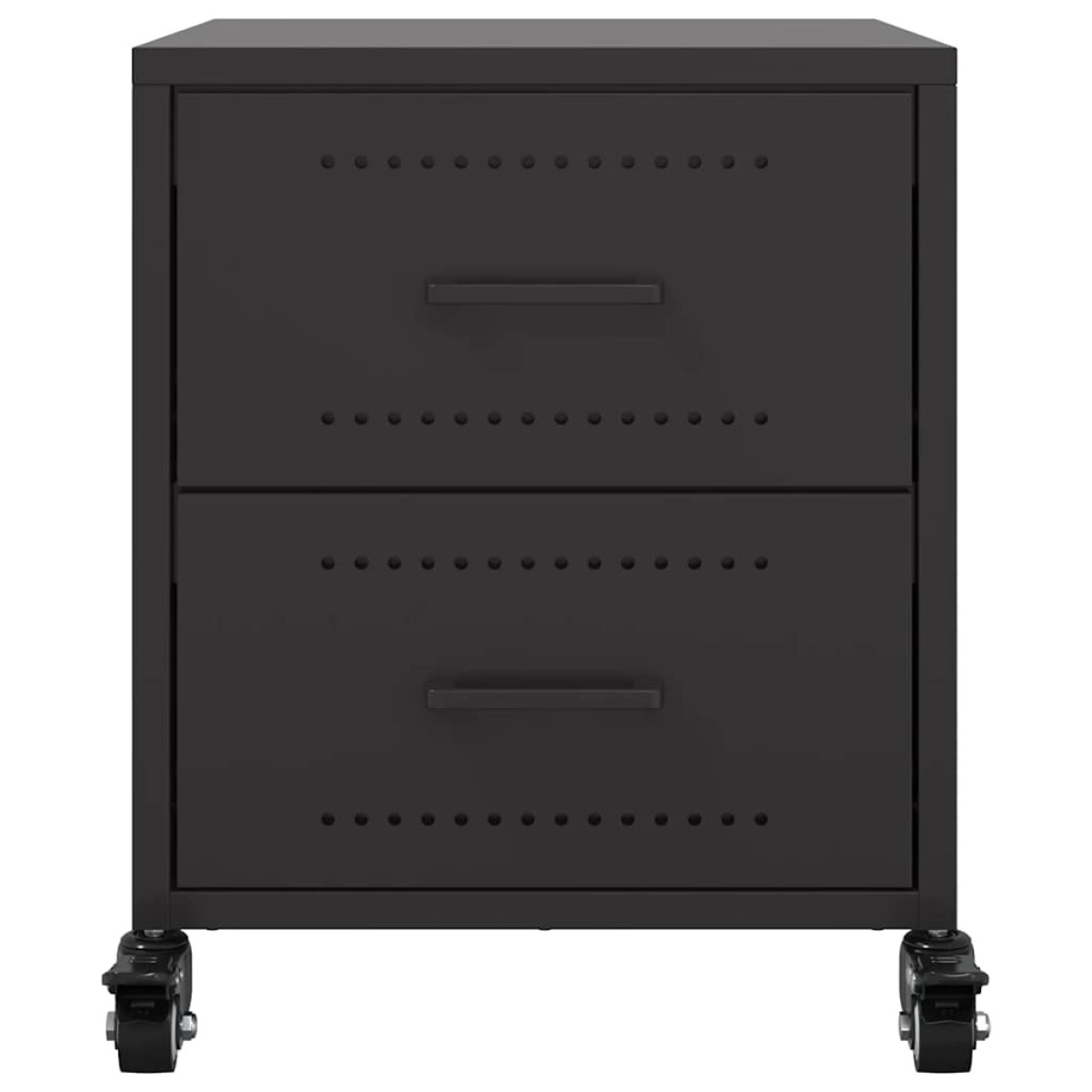vidaXL Κομοδίνα 2 τεμ. Μαύρο 36x39x43,5 εκ. από Χάλυβα