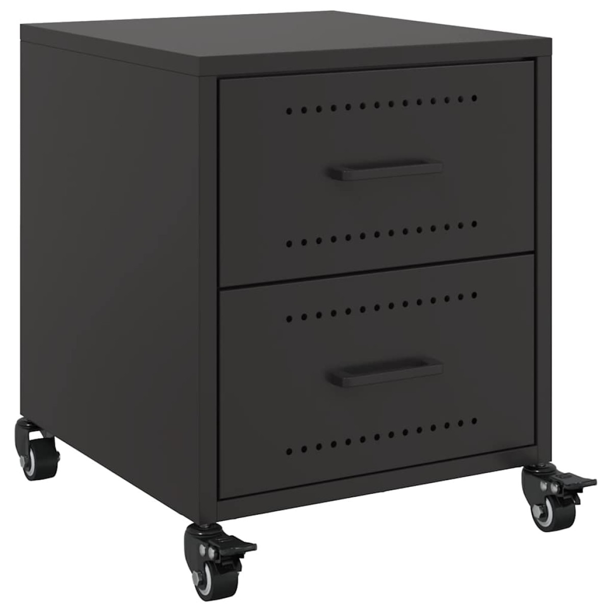 vidaXL Κομοδίνα 2 τεμ. Μαύρο 36x39x43,5 εκ. από Χάλυβα