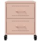 vidaXL Κομοδίνο Ροζ 36x39x43,5 εκ. από Χάλυβα
