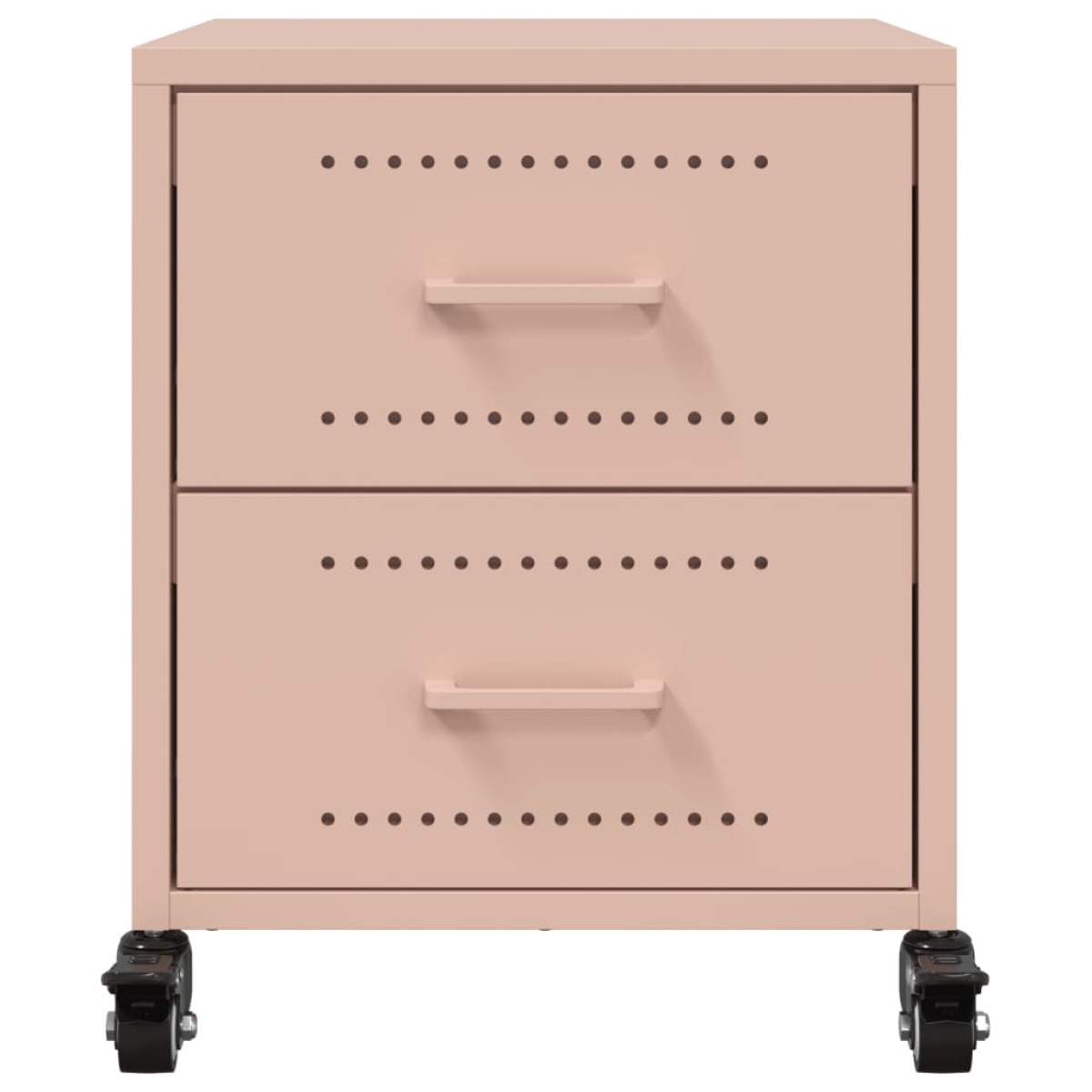 vidaXL Κομοδίνα 2 τεμ. Ροζ 36x39x43,5 εκ. από Χάλυβα