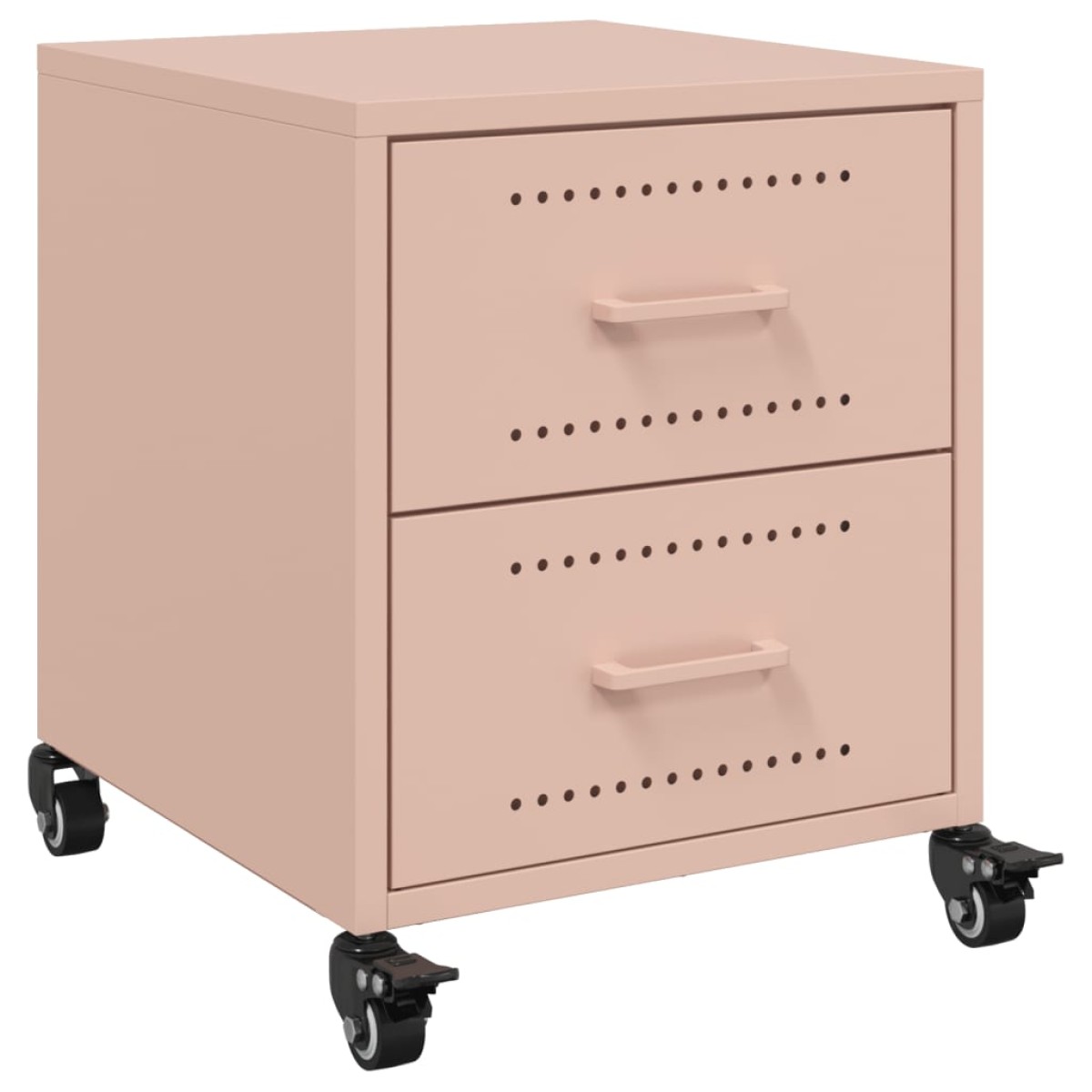 vidaXL Κομοδίνα 2 τεμ. Ροζ 36x39x43,5 εκ. από Χάλυβα