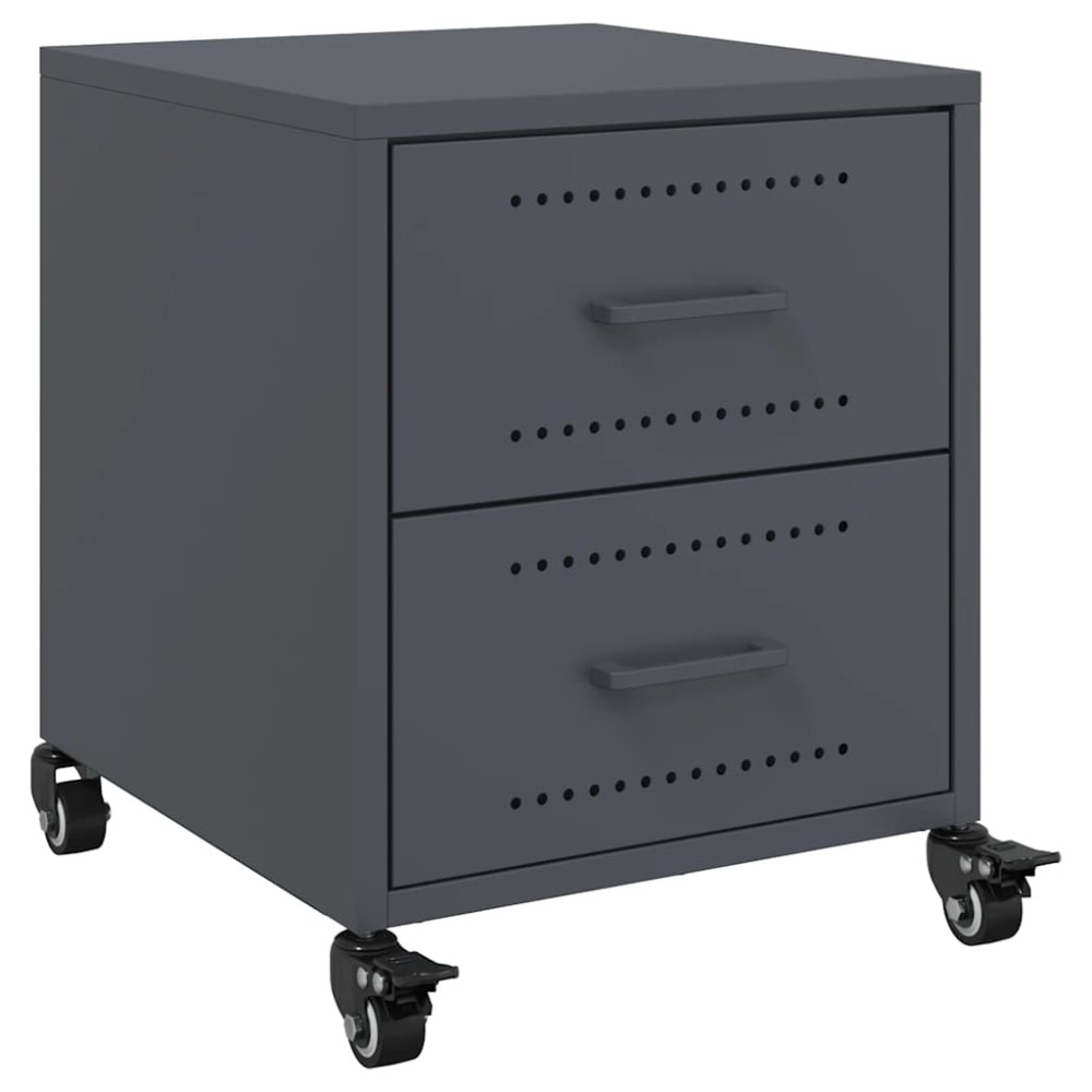 vidaXL Κομοδίνο Ανθρακί 36 x 39 x 43,5 εκ. από Χάλυβα