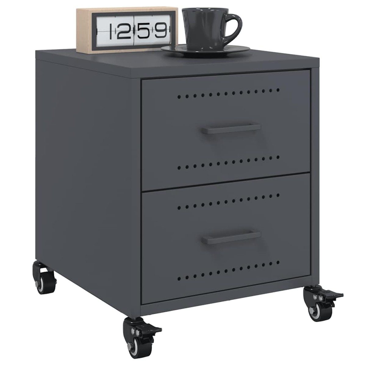 vidaXL Κομοδίνο Ανθρακί 36 x 39 x 43,5 εκ. από Χάλυβα