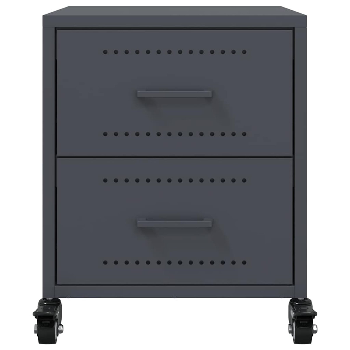 vidaXL Κομοδίνα 2 τεμ. Ανθρακί 36x39x43,5 εκ. από Χάλυβα