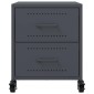 vidaXL Κομοδίνα 2 τεμ. Ανθρακί 36x39x43,5 εκ. από Χάλυβα