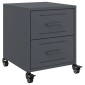 vidaXL Κομοδίνα 2 τεμ. Ανθρακί 36x39x43,5 εκ. από Χάλυβα