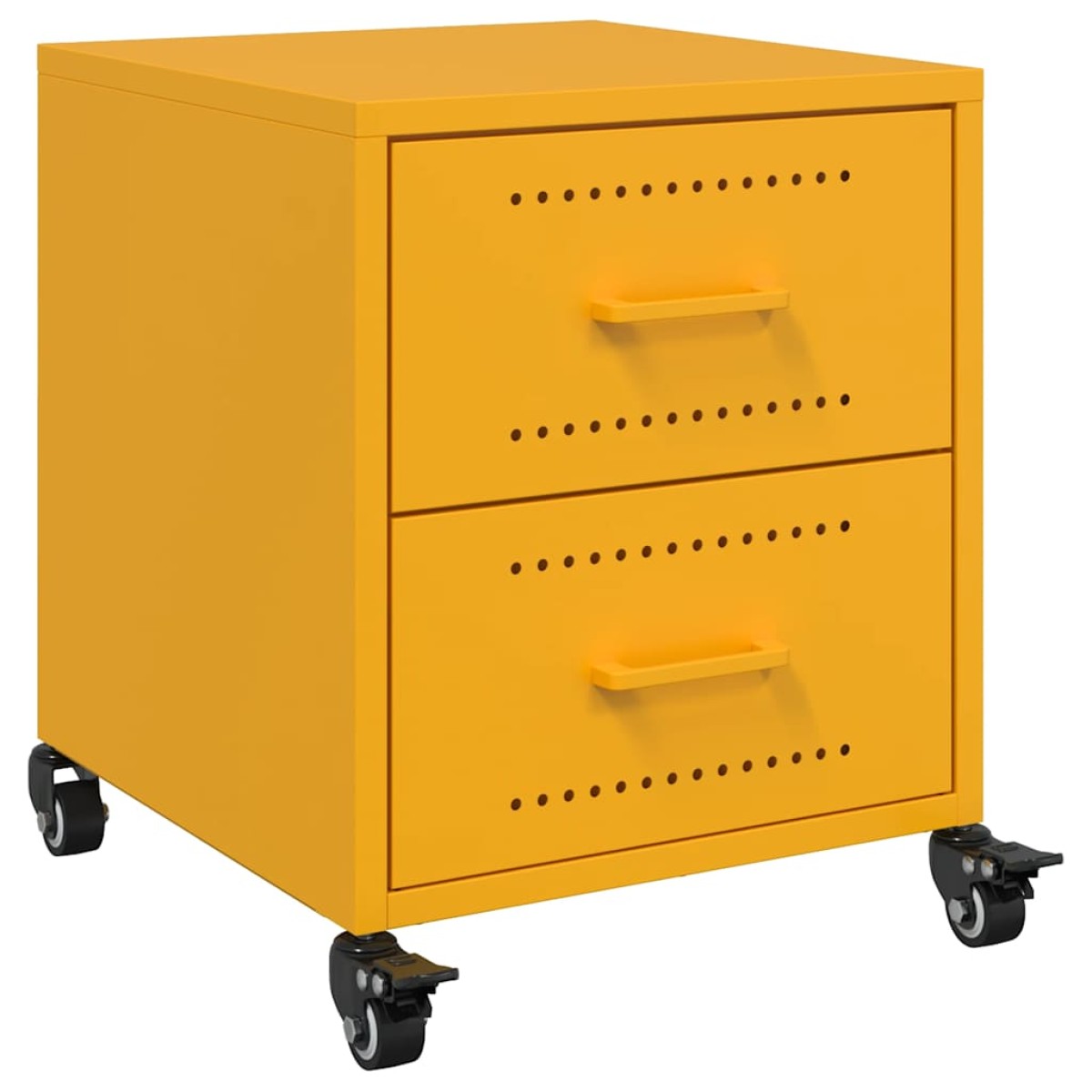 vidaXL Κομοδίνα 2 τεμ. Μουσταρδί 36x39x43,5 εκ. από Χάλυβα