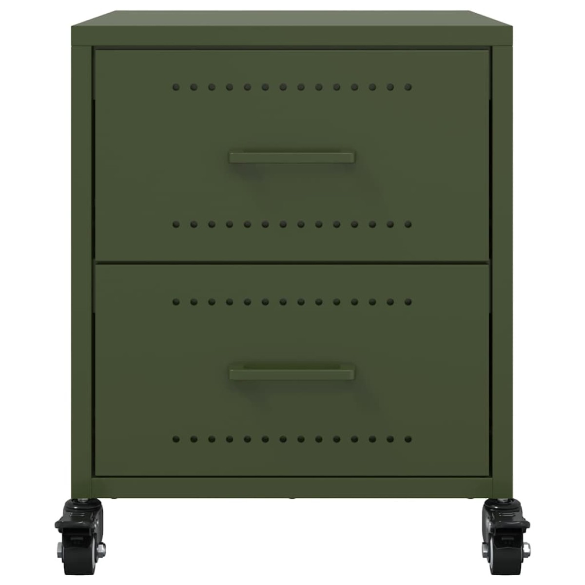 vidaXL Κομοδίνα 2 τεμ. Πράσινο Λαδί 36x39x43,5 εκ. από Χάλυβα