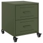 vidaXL Κομοδίνα 2 τεμ. Πράσινο Λαδί 36x39x43,5 εκ. από Χάλυβα