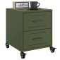 vidaXL Κομοδίνα 2 τεμ. Πράσινο Λαδί 36x39x43,5 εκ. από Χάλυβα