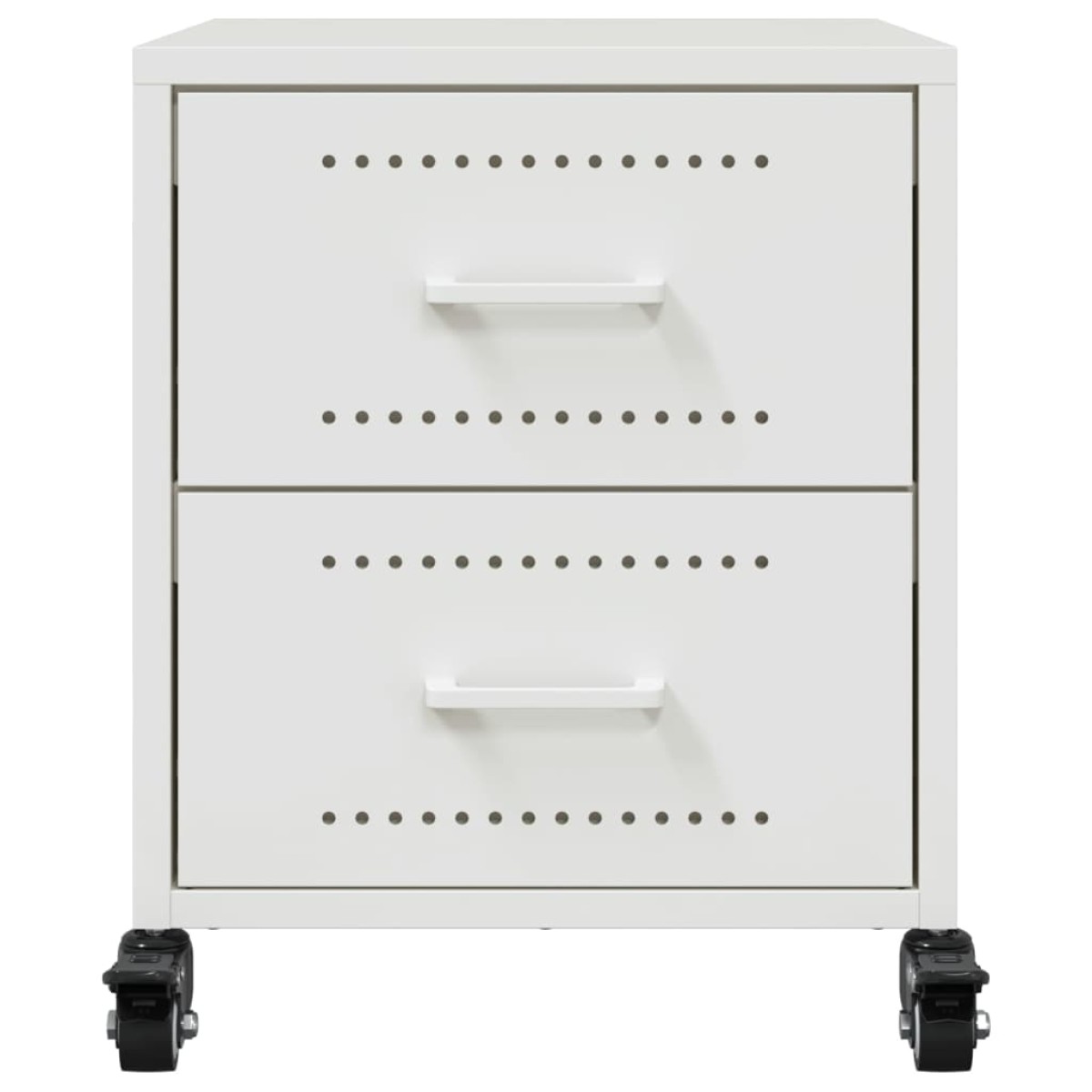 vidaXL Κομοδίνο Λευκό 36x39x43,5 εκ. από Χάλυβα