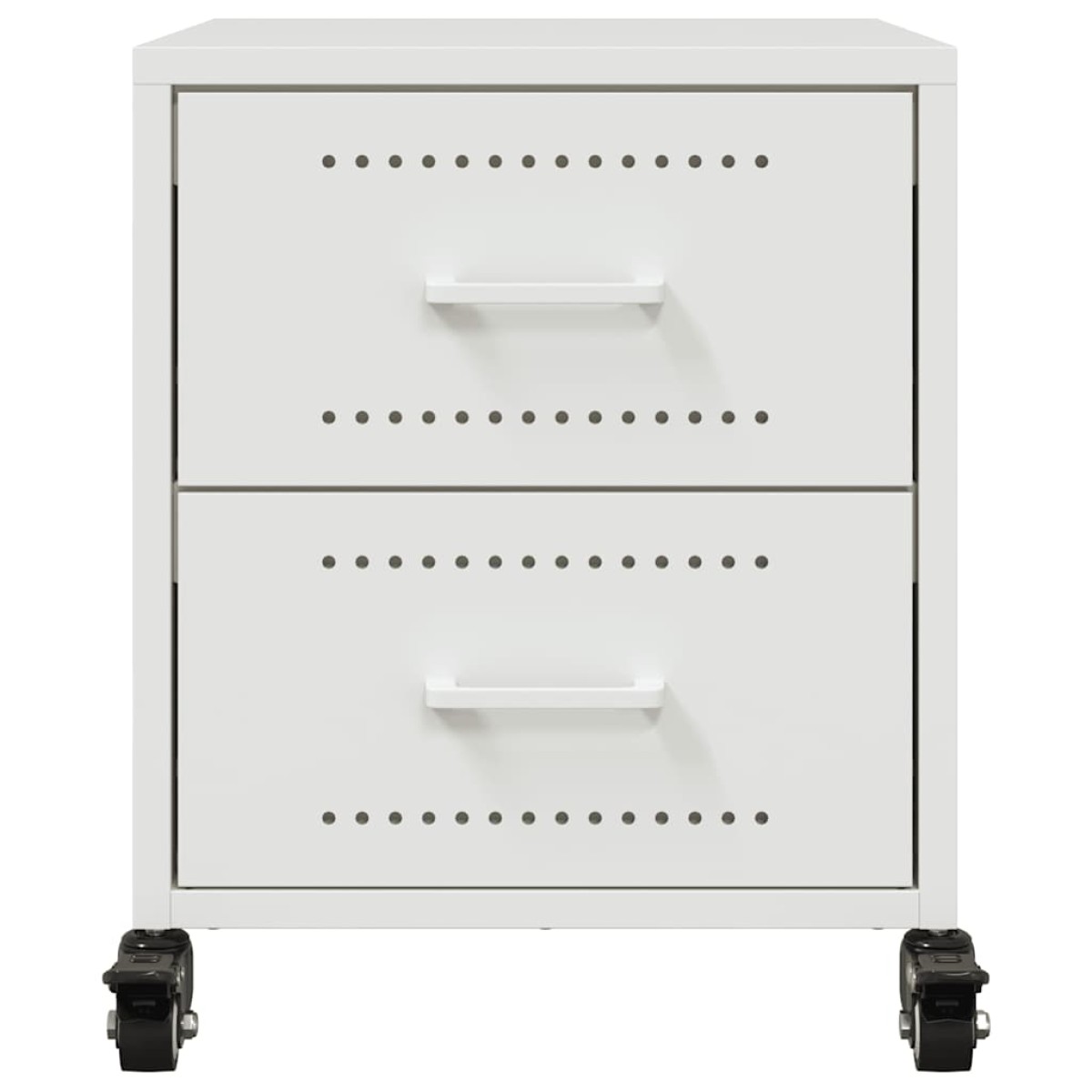 vidaXL Κομοδίνα 2 τεμ. Λευκό 36x39x43,5 εκ. από Χάλυβα