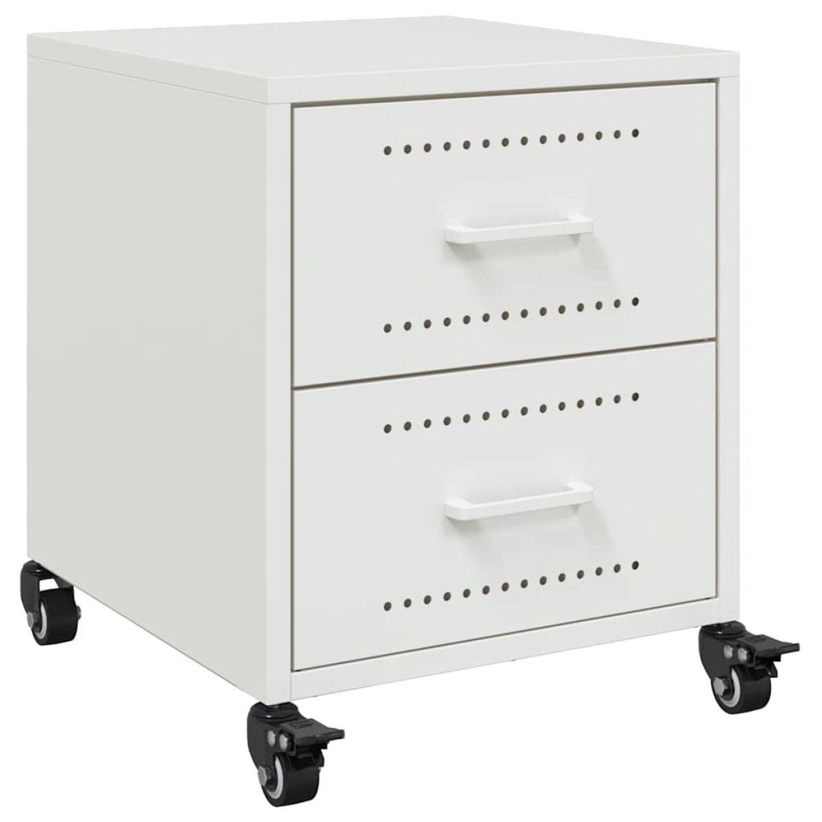 vidaXL Κομοδίνα 2 τεμ. Λευκό 36x39x43,5 εκ. από Χάλυβα