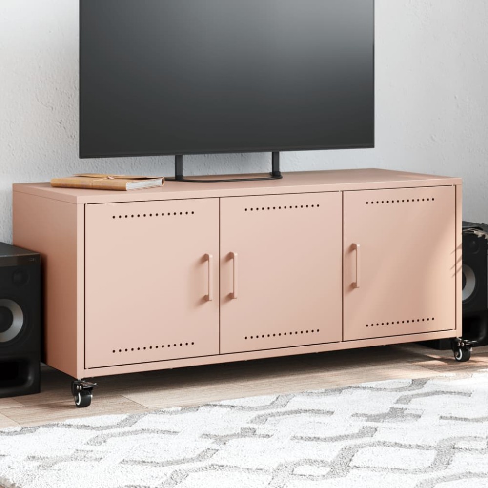 vidaXL Έπιπλο Τηλεόρασης Ροζ 100,5x39x43,5 εκ. Ατσάλι