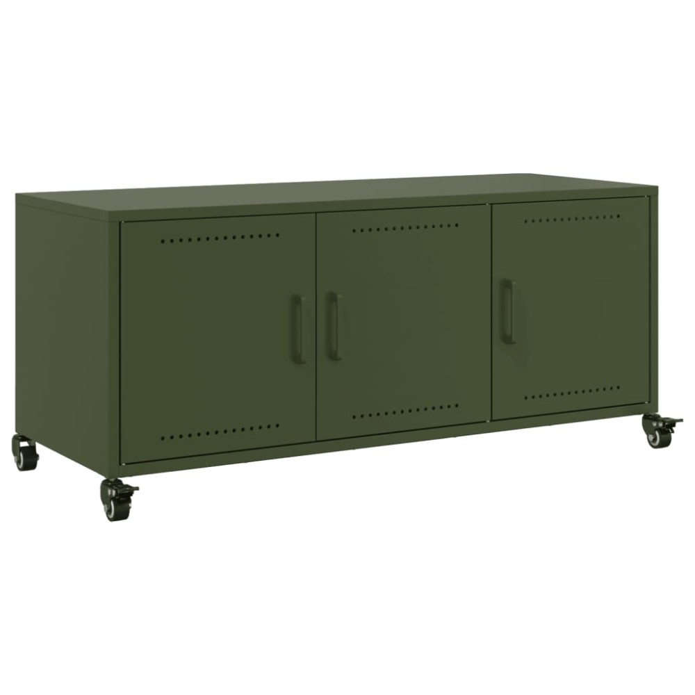 vidaXL Έπιπλο Τηλεόρασης Πράσινο Λαδί 100,5x39x43,5 εκ. από Ατσάλι