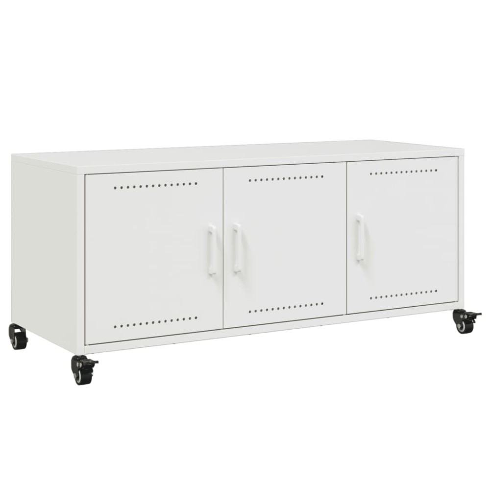 vidaXL Έπιπλο Τηλεόρασης Λευκό 100,5x39x43,5 εκ. Ατσάλι