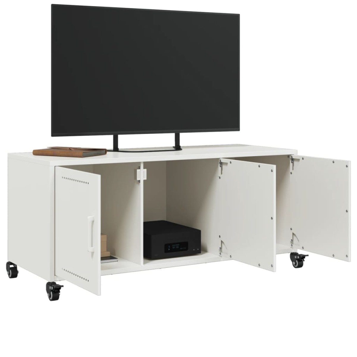 vidaXL Έπιπλο Τηλεόρασης Λευκό 100,5x39x43,5 εκ. Ατσάλι