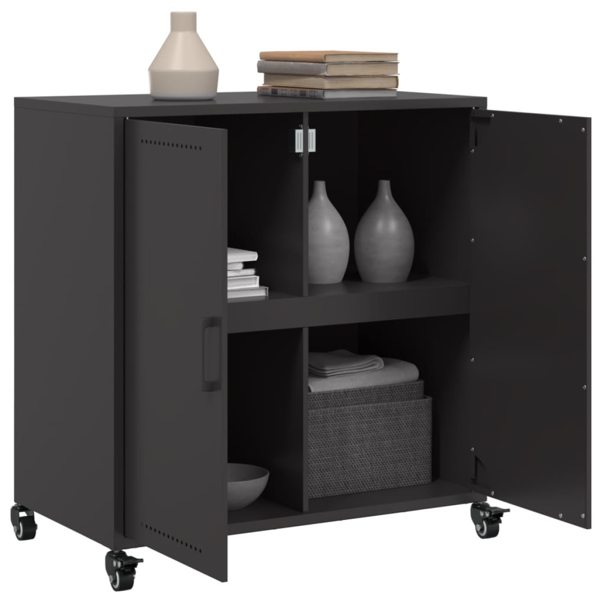 vidaXL Ντουλάπι Μαύρο 68x39x72 εκ. από Χάλυβα