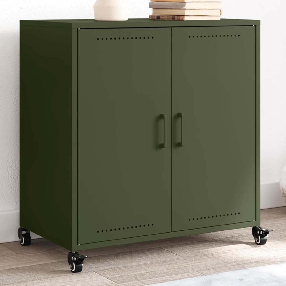 vidaXL Ντουλάπι Πράσινο Λαδί 68x39x72 εκ. από Ατσάλι