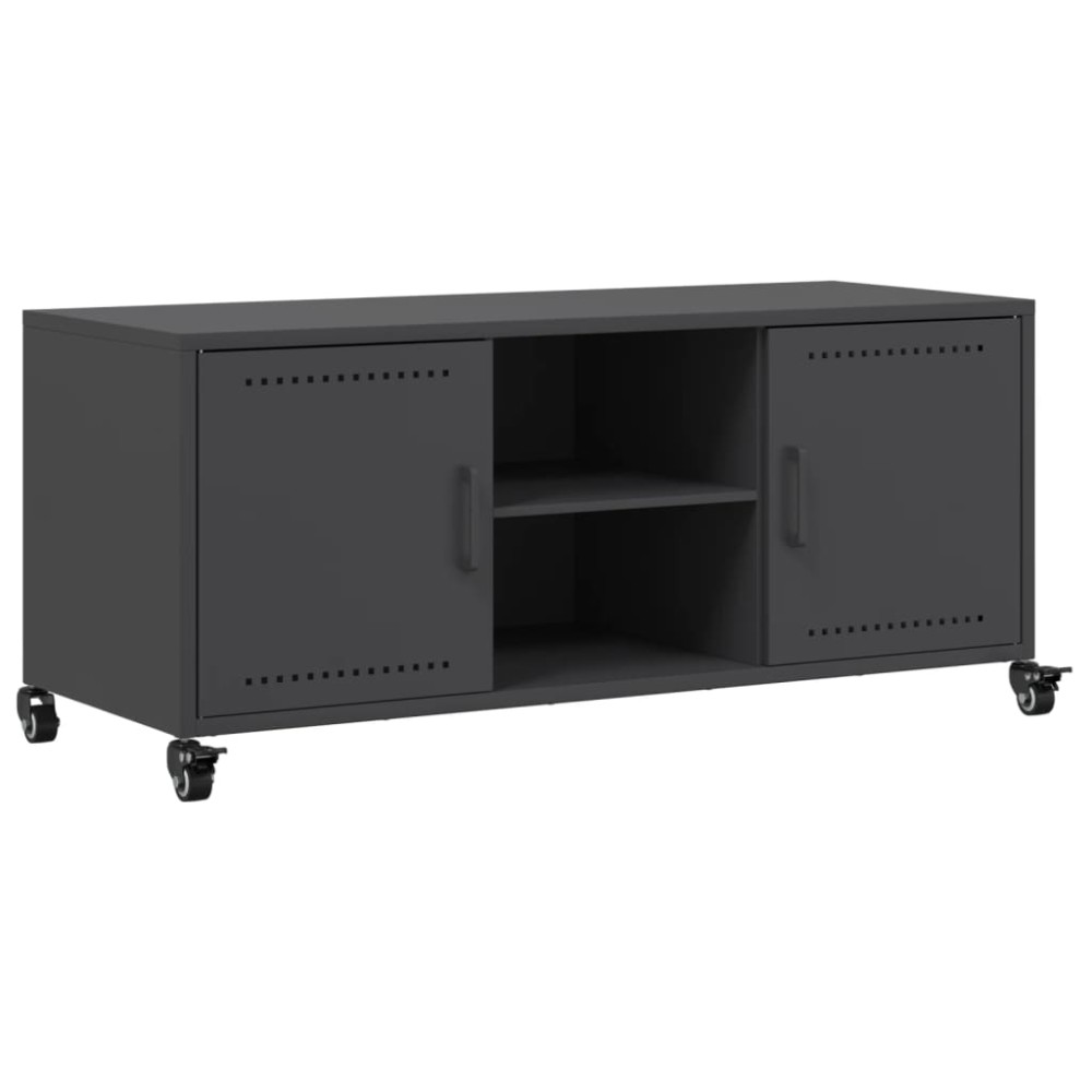 vidaXL Έπιπλο Τηλεόρασης Μαύρο 100,5x39x43,5 εκ. Ατσάλι