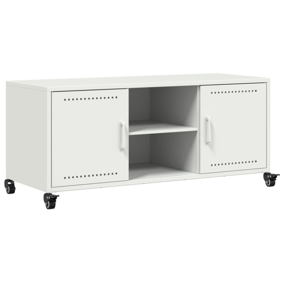 vidaXL Έπιπλο Τηλεόρασης Λευκό 100,5x39x43,5 εκ. Ατσάλι