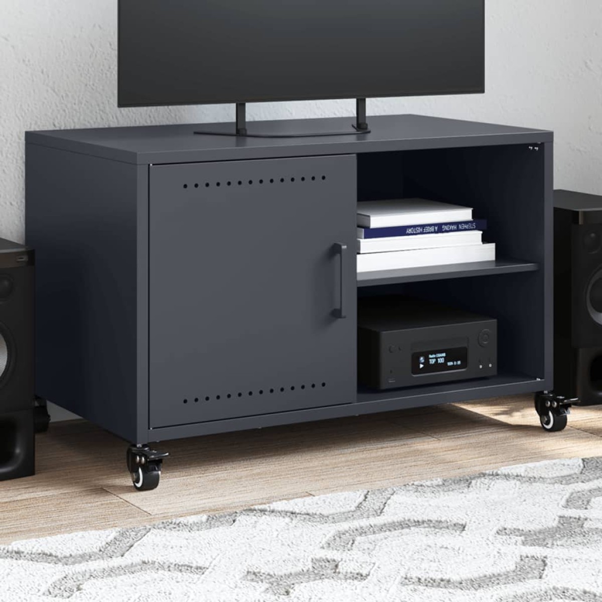 vidaXL Έπιπλο Τηλεόρασης Μαύρο 68x39x43,5 εκ. Χάλυβας