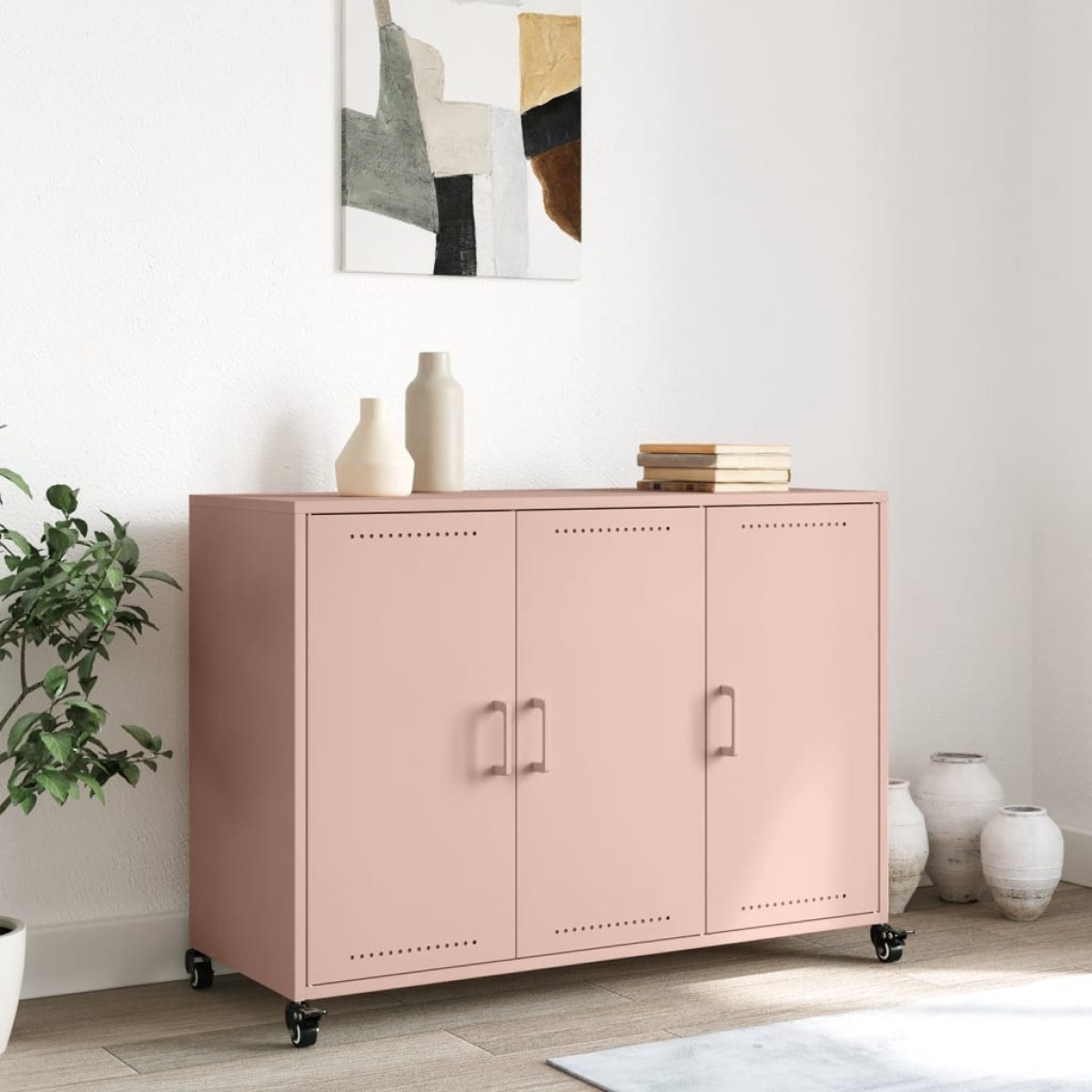 vidaXL Ντουλάπι Ροζ 100,5x39x72 εκ. από Χάλυβα