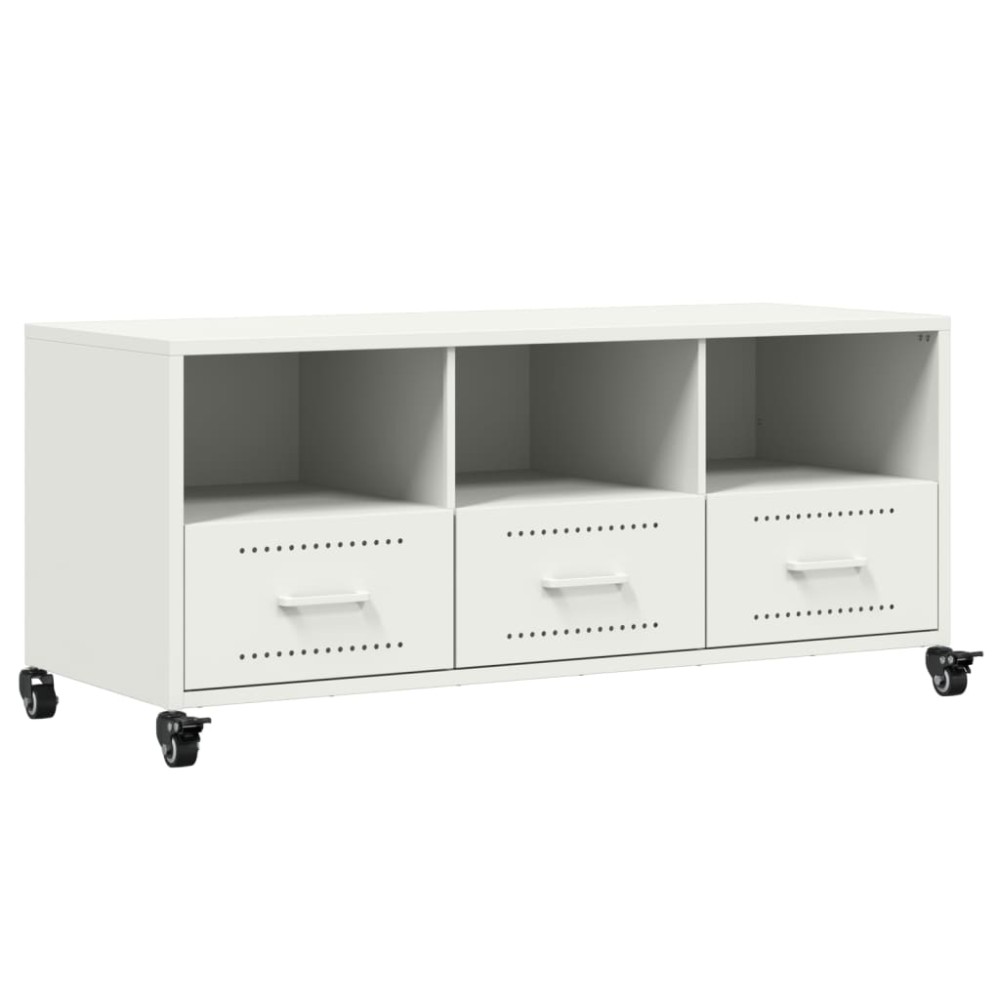vidaXL Έπιπλο Τηλεόρασης Λευκό 100,5x39x43,5 εκ. Ατσάλι