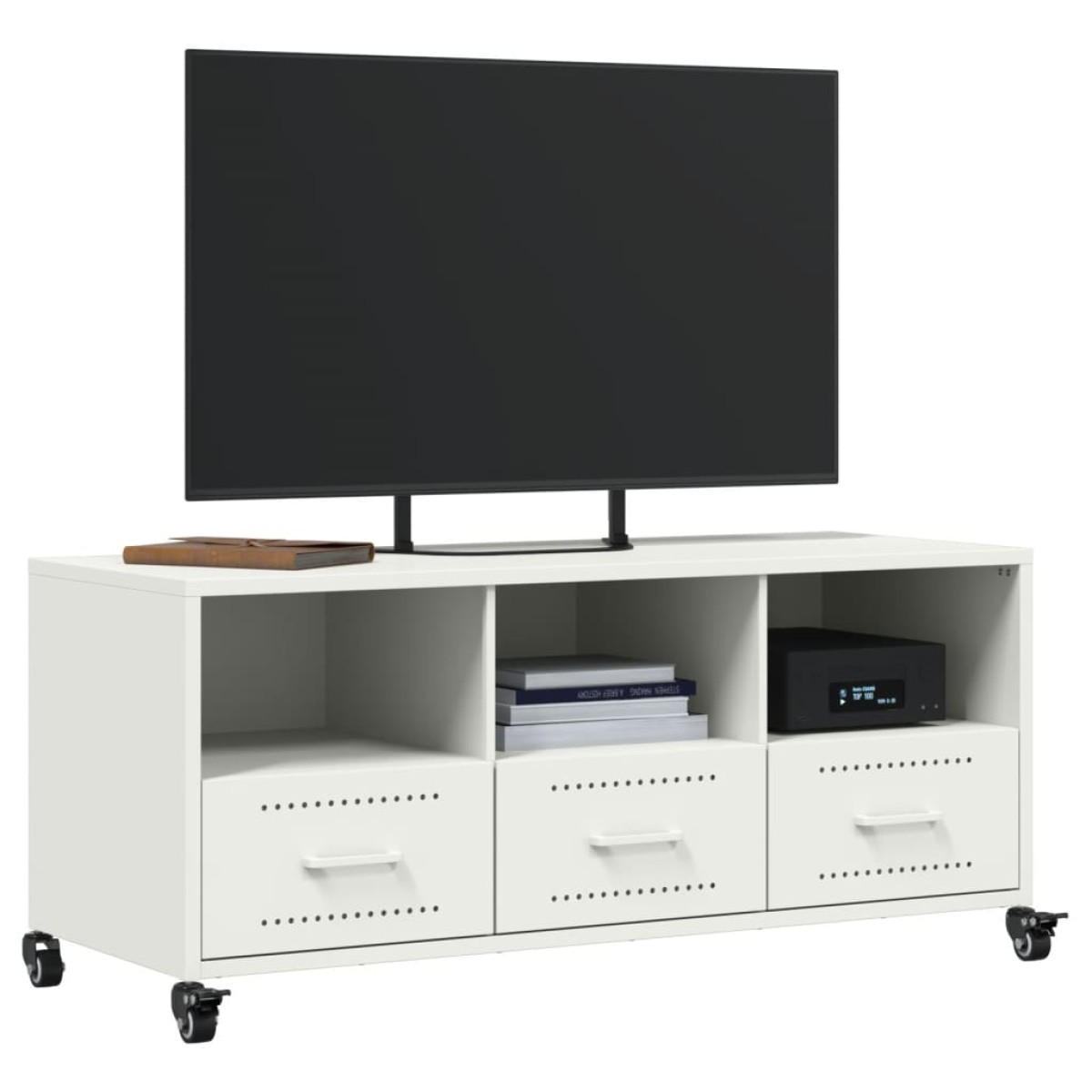 vidaXL Έπιπλο Τηλεόρασης Λευκό 100,5x39x43,5 εκ. Ατσάλι