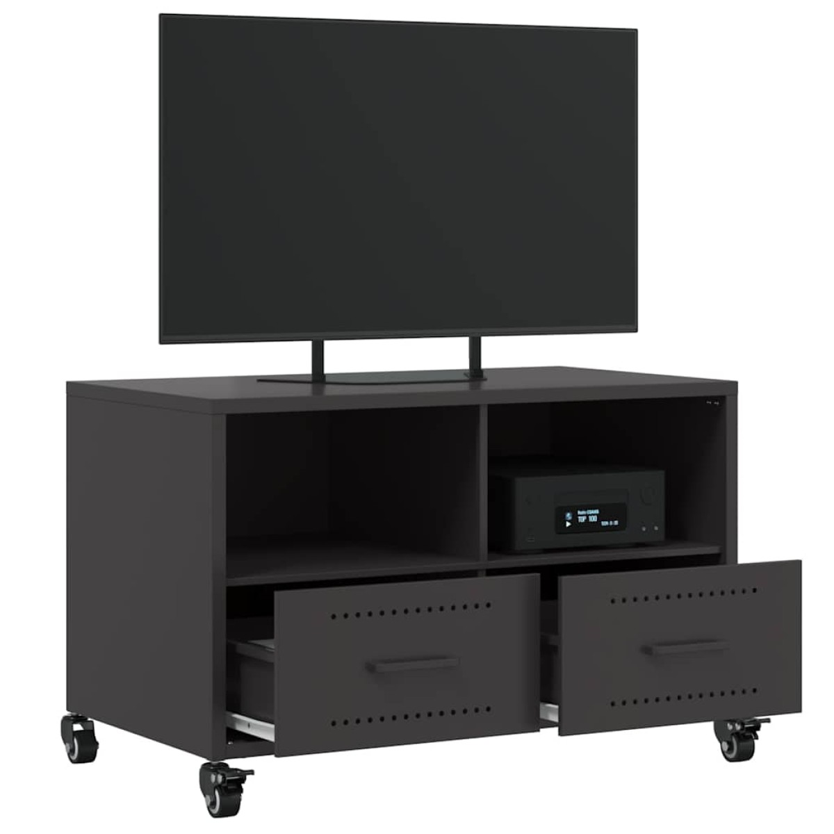 vidaXL Έπιπλο Τηλεόρασης Μαύρο 68x39x43,5 εκ. Χάλυβας